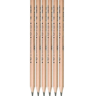 得力（deli）58124-6支装HB粗三角杆铅笔(6支/盒)（单位：盒）原木